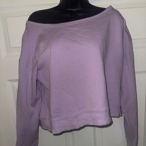 Purple Off the Shoulder Crop Top, size M